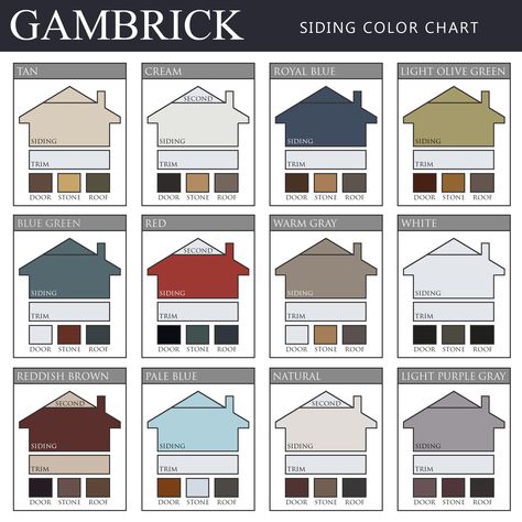 Vinyl Siding Color Combinations - top siding color combinations | Gambrick Exterior Vinyl Siding Colors, Siding Color Combinations, Vinyl Siding Color Combinations, Siding Colors For Houses, Vinyl Exterior Siding, Vinyl Siding Colors, Exterior Siding Colors, Exterior House Colors Combinations, House Paint Color Combination