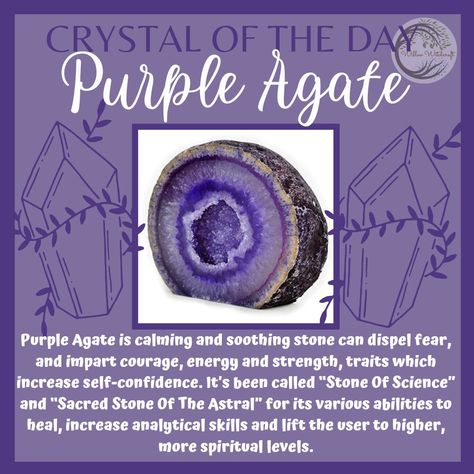 Purple Chalcedony Meaning, Purple Agate Crystal Meaning, Purple Agate Meaning, Agate Stone Meaning, Witch Stones, Chakra Stones Healing Crystals, Crystal Identification, Purple Board, Crystal Witch