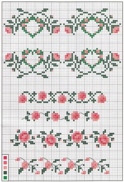 Cross Stitch Boarders, Cross Stitch Border Pattern, Pola Kristik, Cross Stitch Patterns Flowers, Cross Stitch Heart, Cross Stitch Bookmarks, Cross Stitch Borders, Floral Cross Stitch, Crochet Cross