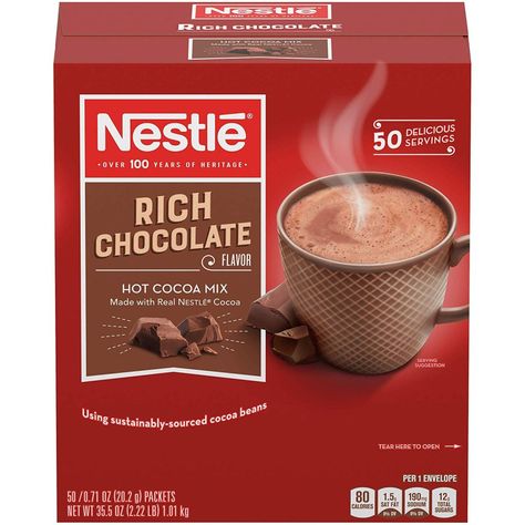 Nestlé Rich Milk Chocolate Hot Cocoa Mix Paleo Hot Chocolate, Nestle Milk, Hot Chocolate Cocoa, Hot Cocoa Mix, Souffle Recipes, Cocoa Recipes, Cocoa Chocolate, Hot Cocoa Mixes, Hot Chocolate Mix