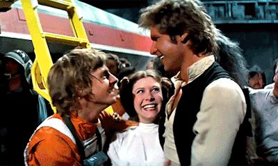 Luke Leia Han, Luke Leia, Original Trilogy, Mark Hamill, Smile Because, Love Stars, Star Wars Characters, Movies Showing, Star Trek