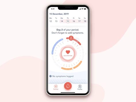 Health Tracker App, Menstrual Tracker, Period Apps, Period Tracker App, Health App Design, Health Apps, Lifestyle Apps, Figma Design, Female Health