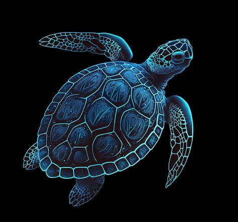 Stickers Chalk Wall Art, Sea Turtle Artwork, Turtle Artwork, Sea Creatures Drawing, Jellyfish Pictures, Sea Turtle Tattoo, Blue Things, Sea Turtle Art, Blue Artwork