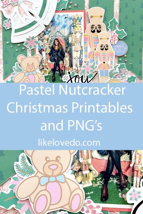 Free Pastel Nutcracker Christmas‘Printable’s. This Free collection of printable Pastel Nutcracker Christmas are great for collages, junk journal ephemera are perfect for crafts, scrapbooking, and junk journaling enthusiasts. Have fun with this treasure trove of curated printable Christmas elements in shades of pastel pink and blue. I have also teamed up with Extraordinary Chaos to offer you a matching Alphabet so scroll on and download! Nutcracker Printables, Pastel Nutcracker, Shades Of Pastel Pink, Shades Of Pastel, Junk Journal Ephemera, Festive Crafts, Christmas Elements, Journal Ephemera, Christmas Printable