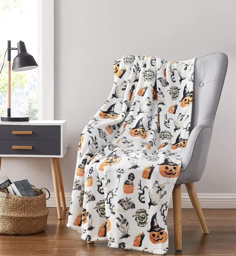 What's Included: (1) Throw Blanket Throw Dimensions: 50 in. Wide x 70 in. Long Fabric Content: 100% Premium Fleece Features: Oversized, Ultra Soft & Plush Style: Autumn & Halloween Care Instructions: Machine Wash Cold, Do Not Bleach, Tumble Dry Low Aurora Halloween, Halloween Throw Blanket, Halloween Room, Halloween Blanket, Cozy Throw Blanket, Blanket Cover, Halloween Fabric, Plush Throw Blankets, Cozy Throws