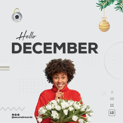 December Flyer Design, Happy New Month December, New Month Flyer Design, Welcome To December, New Month Design, New Month Flyer, Animal Pictures For Kids, Month Design, Architecture Portfolio Layout