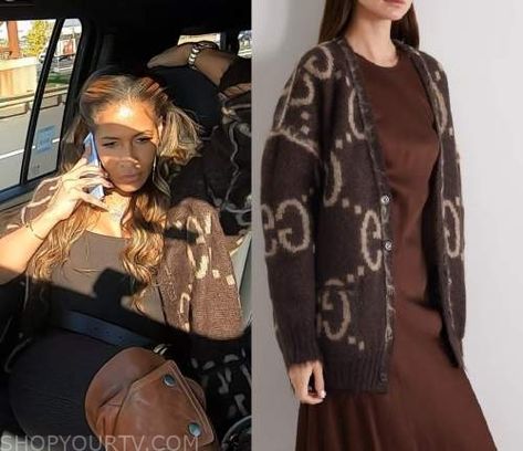 Real Housewives of Atlanta: Season 14 Episode 5 Sharee's Brown Gucci Cardigan Gucci Cardigan Outfit Women, Gucci Cardigan Outfit, Gucci Cardigan, Celebrity Fashion Looks, Housewives Of Atlanta, Cardigan Outfits, Real Housewives, Episode 5, Atlanta