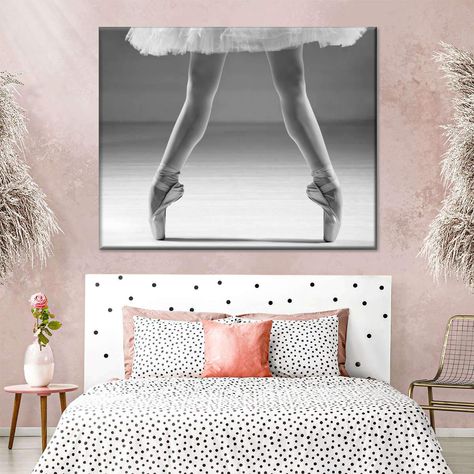 En Pointe Ballet Dancer Photography Multi Panel Canvas Wall Art will give a dynamic look to any room. This beautiful canvas print is a reminder to dance to the beats of life and follow your passions. Music Inspired Bedroom, Ballet Dancer Photography, Ballet Bedroom, Ballet Room Decor, Dance Bedroom, Ballerina Bedroom, Ballet Room, Teenager Bedroom Design, Ballerina Room