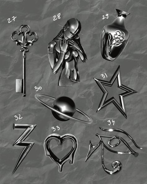 2nd @ has to pay for your next tattoo 😜 Comment “CHROME” to get the booking link #tattooflash #chrometattoo #chromeflashsheet #londontattooartist #londontattoo #carolinainksflash Chrome Star Tattoo, Chrome Tattoo, Metallic Tattoo, Sparkle Tattoo, Silver Tattoo, Tattoo Board, Ribbon Tattoos, Metal Tattoo, London Tattoo