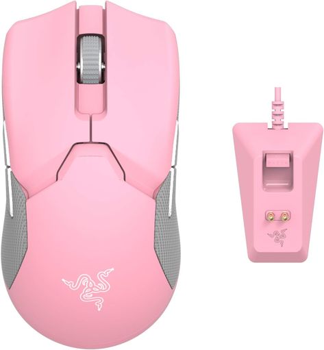 Amazon.com: Razer Viper Ultimate Lightweight Wireless Gaming Mouse & RGB Charging Dock: Hyperspeed Wireless Technology - 20K DPI Optical Sensor - 78g - Optical Mouse Switch - 70 Hr Battery - Quartz Pink : Video Games Pc Gadgets, Razer Mouse, Gaming Mice, Quartz Pink, Charging Dock, Wireless Technology, Wireless Mouse, Windows Xp, Gaming Headset