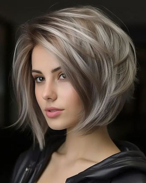 Κούρεμα Bob, Hairdos For Short Hair, Haircuts For Medium Hair, Short Bob Haircuts, Trending Hairstyles, Short Hair Haircuts, Short Hair With Layers, Short Bob Hairstyles, Shampoos