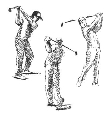 Set sketch golfer vector Golf Paintings, Golf Illustration, Golf Drawing, Golf Painting, Figure Sketches, Pencil Techniques, Hand Painted Card, Colored Pencil Techniques, Figure Sketching