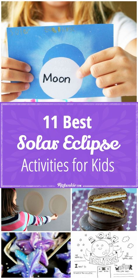 11 Best Solar Eclipse Activities for Kids. These activities are super inexpensive, creative, and can lead to hours of fun. Plus, it’s a great way to teach your child about space. Eclipse Activities For Kids, Eclipse Crafts, Solar Eclipse Kids, Eclipse Games, Eclipse Activities, Eclipse Project, Solar Eclipse Activity, Eclipse Party, Eclipses Art