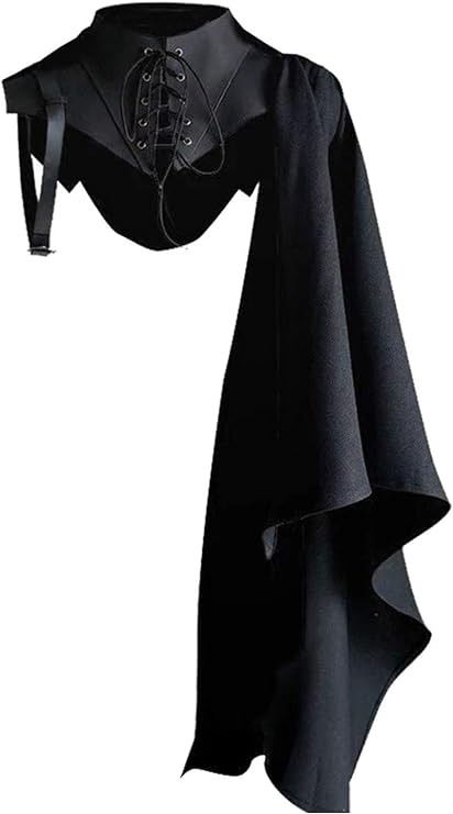 Amazon.com: Emisorn Mens Medieval Steampunk Shawl Renaissance Single Shoulder Cape Costume Cosplay Victorian Half Cape Black (Large, Black) : Clothing, Shoes & Jewelry Medieval Mens Clothing, Half Cape, Medieval Clothing Men, Medieval Steampunk, Ren Faire Outfits, Victorian Men, Cape Costume, Crochet Cape, Cape Designs