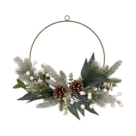 [BIG SALE] Christmas Wreaths Under $30 You’ll Love In 2023 | Wayfair Hoop Wreath Wall Decor, Ring Wreath, Winter Greenery, Wreath Wall Decor, Pinecone Wreath, Wreath Wall, Greenery Wreath, Indoor Christmas, Winter Home Decor