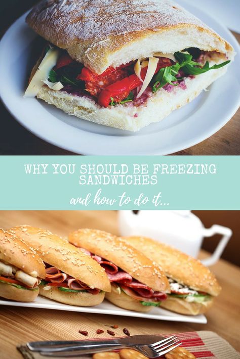 Great idea, saving for later: Why you should be freezing sandwiches and how to do it Frozen Sandwiches Ideas, Frozen Sandwiches Lunch, Freezable Sandwiches, Freezing Sandwiches, Sandwiches To Freeze, Freeze Sandwiches, Sandwiches For Work, Frozen Sandwiches, Boiled Egg Sandwich