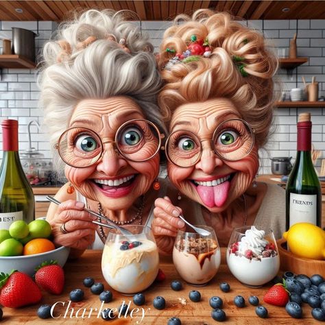 Old Ladies Having Fun, Sully And Boo, Cartoon Grandma, Funny Old People, Funny Happy Birthday Wishes, Happy Quotes Smile, Old Lady Humor, Good Morning Funny Pictures, Happy Good Morning Quotes