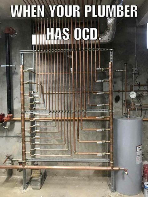 Plumbing Humor, Pex Plumbing, Pex Tubing, Mechanical Room, Job Humor, Work Pictures, Work Quotes Funny, You Had One Job, Plumbing Installation