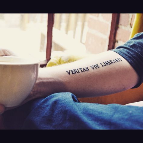 Veritas Vos Liberabit || The Truth Will Set You Free Lion Tattoo Design, Free Tattoo, Lion Tattoo, Word Tattoos, Set You Free, Inspirational Tattoos, The Truth, Tattoo Quotes, Art Tattoo