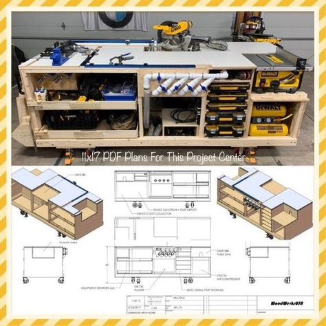 Arbejdsplads Garage, Miter Saw Stand, Table Saw Workbench, Mitre Saw Stand, Saw Stand, Mobile Project, Mobile Workbench, Workbench Plans Diy, Woodworking Bench Plans