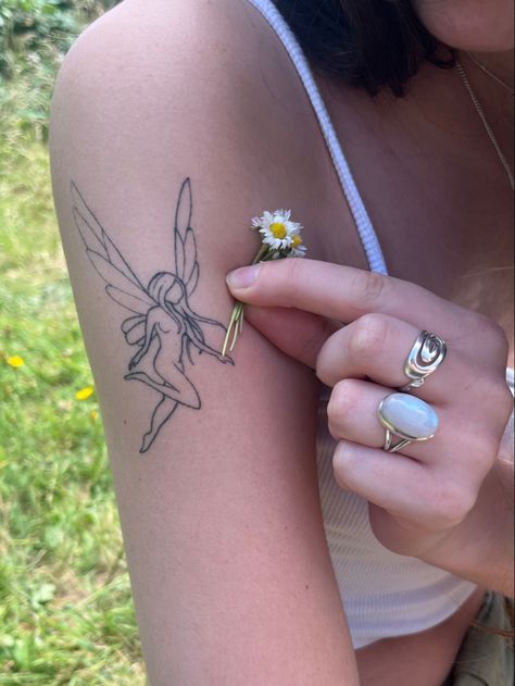 Fairy Tattoo On Forearm, Fairy Wrist Tattoo, Fairy Hip Tattoo, Sitting Fairy Tattoo, Pretty Fairy Tattoo, Color Fairy Tattoo, Fairy Tattoo Arm, Matching Fairy Tattoos, Fairy Core Tattoos