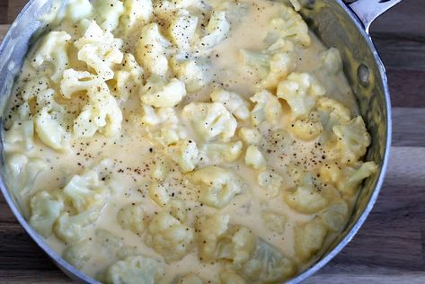 This Saucy Creamy Cauliflower Couldn't Be Easier Creamed Broccoli, Cauliflower White Sauce, Creamed Cauliflower, Potato Party, Smoked Chilli, Mash Potato, Cauliflower Sauce, White Sauce Recipes, Creamy Mash