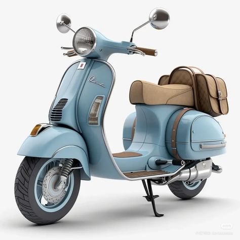 Cute Bikes, Scooter Photography, Motorcycle Cute, Electric Vespa, Motorcycle Reference, Cute Motorcycle, Vespa Accessories, Retro Scooter, The Legend Of Sleepy Hollow