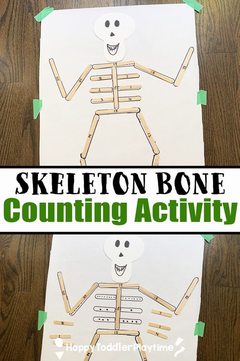 number, creating a visual connection for your Bones For Preschoolers, Skeleton Activities For Toddlers, Bone Activities For Kids, Bones Preschool Activities, Skeleton Preschool Activities, Skeleton Activities For Kids, Abc Bootcamp, Counting Activities For Preschoolers, Math Activities For Toddlers