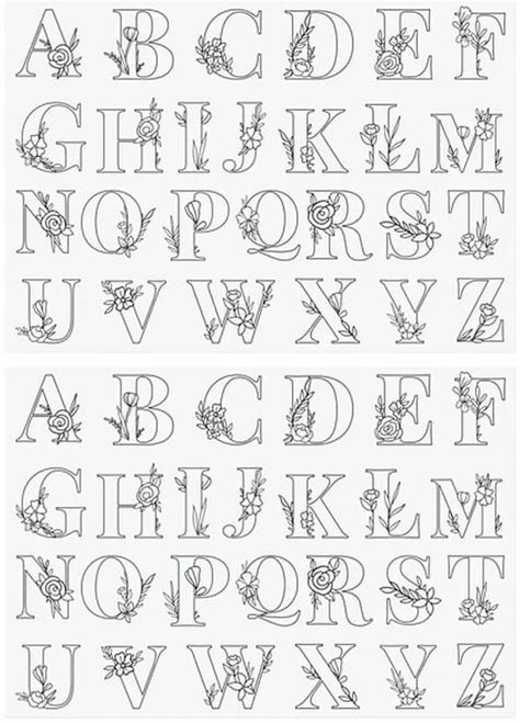 Lettering Fonts Embroidery, Letter Embroidery Patterns Alphabet, Alphabet Embroidery Patterns Letters, Embroidery Alphabet Letters Design, Hand Embroidery Letters, Diy Embroidery Projects, Mail Art Envelopes, Lettering Styles Alphabet, Cricut Monogram