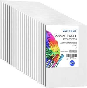 GOTIDEAL Canvases for Painting, 5x7 inch of 24, Professional Primed White Blank Flat Canvas Panels- 100% Cotton Artist Canvas Boards for Acrylics Painting, Oil Watercolor Tempera Canvas For Painting, Decorative Painting Projects, Pour Art, Paint Canvas, White Blank, Acrylic Paint Set, Pouring Art, Painting Class, Canvas Board