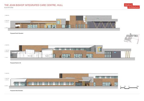 Gallery of The Jean Bishop Integrated Care Centre / Medical Architecture - 29 Medical Architecture, Interior Architecture Sketch, Hospital Plans, Laboratory Design, School Building Design, Urban Design Architecture, Interior Design Renderings, Architecture Elevation, Future Buildings