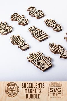 Download Succulent Magnets SVG, Succulents SVG bundle, Glowforge svg (1332201) instantly now! Trusted by millions + EASY to use Design Files + Full Support. Wood Laser Projects, Snapmaker Projects, Laser Cut Projects Ideas, Laser Cut Ideas, Succulent Magnets, Succulent Svg, Cactus Svg, Wood Laser Ideas, Glowforge Projects