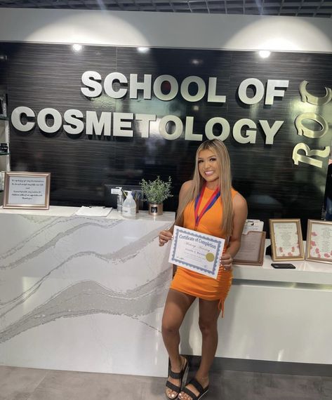 Cosmotology School Asthetic, What To Wear To Cosmetology School, Cosmetology License Aesthetic, Cosmatolagist Aesthetic, State Board Cosmetology, Beauty School Aesthetic, Cosmotologist Aesthetic, Cosmetology School Aesthetic, Cosmetologist Aesthetic