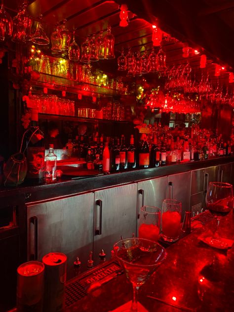 Bar Astethic Club, Queer Bar Aesthetic, Nightclub Bartender Aesthetic, Red Bar Aesthetic, Fancy Bar Aesthetic, Red Club Aesthetic, Aesthetic Bar Club, Bar Astethic, Bar Aesthetic Night Party