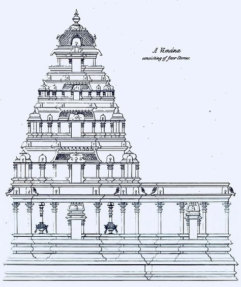 Temple Drawing Indian Simple, Ajanta Ellora, Temple Drawing, Mural Art Design, Ancient Drawings, Indian Temple Architecture, Ancient Indian Architecture, Temple Design For Home, Mountain Drawing