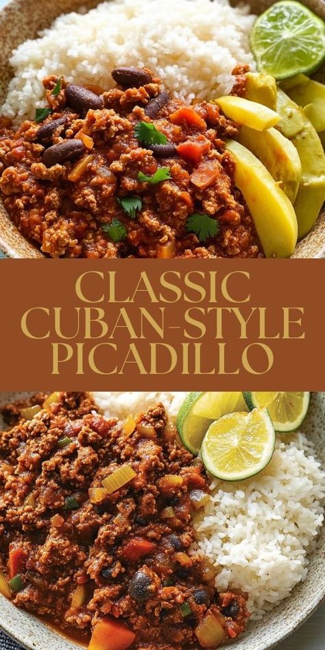 Savor the flavors of Cuba with our Classic Cuban Picadillo! This flavorful ground beef dish is cooked with tomatoes, bell peppers, and spices, creating a delightful meal that’s both easy and satisfying. Perfect for a weeknight dinner or served over rice, it’s a must-try recipe for every home chef! 🇨🇺🍽️ Save this Pin to cook up some Cuban comfort food today! #CubanPicadillo #GroundBeefRecipe #CubanCuisine #DinnerIdeas Cuban Picadillo, Picadillo Recipe, Anyone Can Cook, Cuban Cuisine, Ground Beef Dishes, Weekend Cooking, Puerto Rican Food, Rican Food, Carnivore Diet