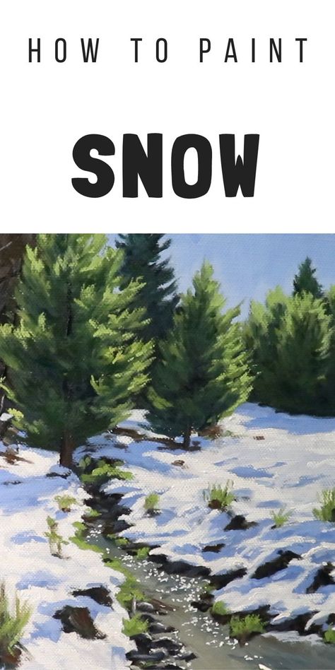 Pictures Of Mountains Nature, Oil Painting Snow Landscapes, Snowy Hills Painting, Painting Of Snow, How To Paint Snow Acrylics, Winter Oil Pastel Art, How To Paint Snow, Snow Painting Acrylic Winter Scenes, Christmas Scenery Paintings