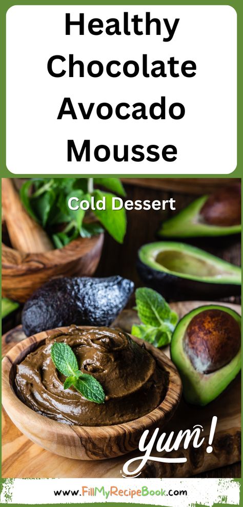 Healthy Chocolate Avocado Mousse recipe. A healthy alternative for a mousse made with coconut milk, cocoa powder, honey as a sweetener. Avocado Mousse Recipe, Healthy Cocoa, Chocolate Avocado Mousse, Coconut Mousse, Avocado Dessert, Dessert Healthy, Avocado Mousse, Avocado Chocolate Mousse, Chocolate Avocado