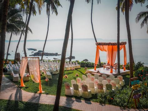 Goa Wedding Resorts | Beach Wedding in Goa | Wedding & Events Goa Destination Wedding, Goa Beach Wedding Indian, Tamil Beach Wedding, Beach Wedding Decorations Indian, Goa Beach Wedding, Coconut Wedding, Indian Beach Wedding, Indian Wedding Aesthetic, Outdoor Beach Wedding