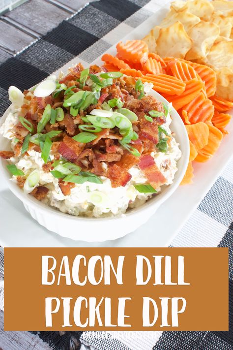 Keto Dill Pickle Dip, Savory Cheesecakes, Dill Pickle Dip Recipe, Pickle Dip Recipe, Bacon Dip Recipes, Cheesy Bacon Dip, Keto Favorites, Bacon Cheese Dips, Dill Pickle Dip