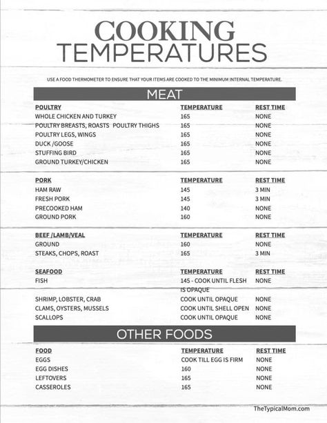 Meat Cooking Temperatures, Meat Temperature Chart, Meat Cooking Times, Spice Chart, Tastiest Food, Cooking With Ground Beef, Temperature Chart, Baking Measurements, Making Dinner