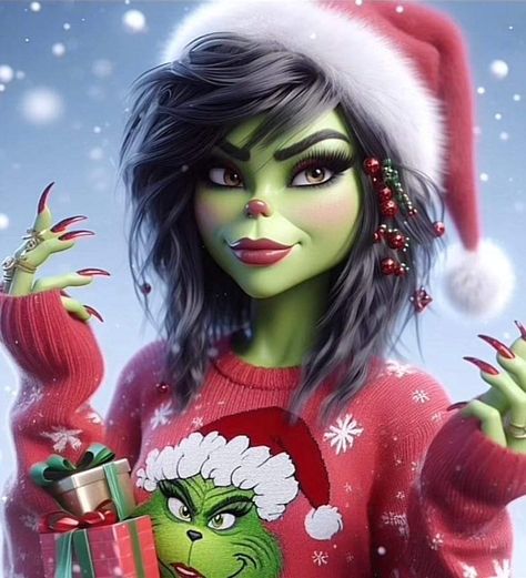 Female Grinch, Immagini Grinch, The Grinch Pictures, Grinch Characters, Grinch Images, Baby Grinch, Betty Boop Pictures, Halloween Artwork, Growing Out Short Hair Styles