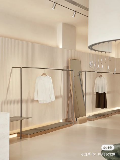 Korean Boutique Interior, Minimal Shop Design, Minimal Retail Design, Retail Boutique Design, Minimal Clothing Store, Luxury Clothing Store Design, Modern Store Interiors, Modern Clothing Store Design, Minimalist Store Design