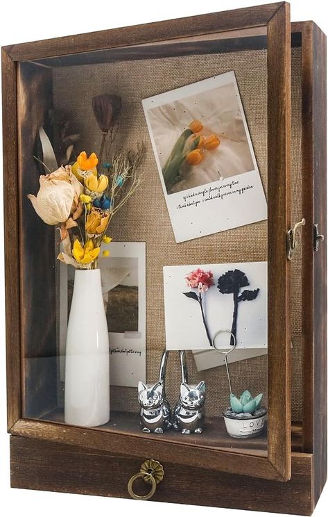 Amazon.com - FramePro 11x16 Deep Shadow Box Frame with Drawer and Soft Line Back, Wooden Display Case Memory Box Real Glass for Keepsakes Collections, Medals, Bouquet Wall or Tabletop Unique Shadow Boxes, Deep Shadow Box, Shadow Box Frames, Shadow Boxes, Memory Box, Display Case, Shadow Box, Picture Frames, Table Top