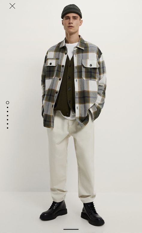 Plaid Shirt Outfits, Classy Suits, Stylish Mens Outfits, Zara Man, Check Shirt, Lookbook Outfits, Zara United States, Lapel Collar, Stylish Men