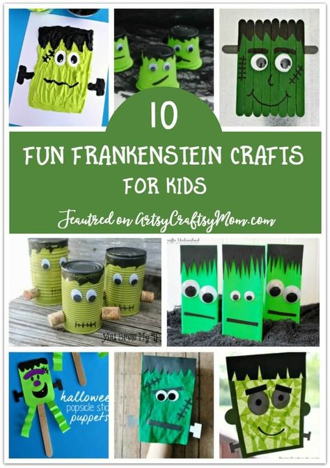 August 30 is Frankenstein Day, the birthday of Mary Shelley. Have fun by re-reading this horror classic and by making some fun Frankenstein Crafts! Aesthetic Craft Ideas, Frankenstein Craft, Craft Ideas For Beginners, Halloween Classroom Activities, Aesthetic Craft, Alien Crafts, Ghost Crafts, Spider Crafts, Art And Craft Ideas