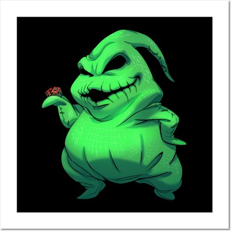 In the glowing dark the Oogie Boogie man is ready to roll his dice. -- Choose from our vast selection of art prints and posters to match with your desired size to make the perfect print or poster. Pick your favorite: Movies, TV Shows, Art, and so much more! Available in mini, small, medium, large, and extra-large depending on the design. For men, women, and children. Perfect for decoration. Boggie Man, Jack Skellington Drawing, Oogie Boogie Man, Nightmare Before Christmas Pictures, Nightmare Before Christmas Merchandise, Nightmare Before Christmas Characters, Boogie Man, Tim Burton Characters, Crystal Drawing