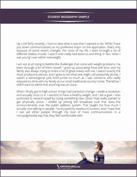 Biography Template for Students New Student Biography Example Bio Examples Bio About Yourself, Short Bio Examples, Artist Bio Example, Biography Ideas, Personal Biography, Biography Template, Writing A Bio, Personal Bio, Writing A Biography