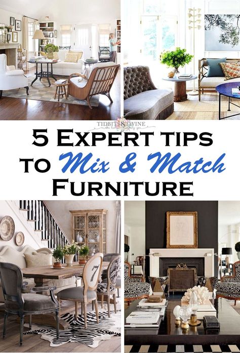 Non Matching Furniture Living Rooms, Mixed Chairs In Living Room, How To Match Colors Decorating, How To Mix And Match Living Room Furniture, Mix And Match Home Decor, Mixed Style Living Room, How To Mix Furniture Colors, Mix Matched Furniture Bedroom, How To Match Furniture Living Rooms