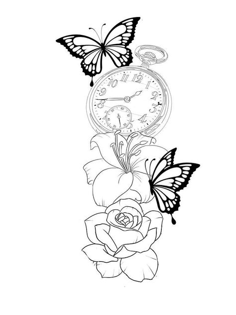 Tattoo Stencils Outline Design, Flower Tattoo Stencil, Tattoo Outline Drawing Stencil Ideas, Create Tattoo, Tattoos Celtic, Tattoos Quote, Tattoos Fine Line, Half Sleeve Tattoo Stencils, Butterfly With Flowers Tattoo